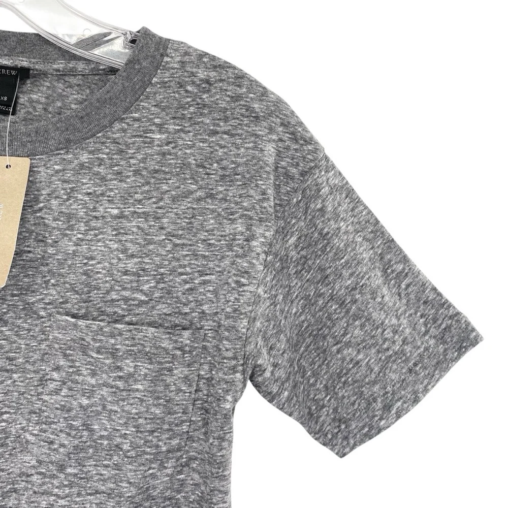 J. Crew Crewneck Pocket T-Shirt Bodysuit Heather Gray New